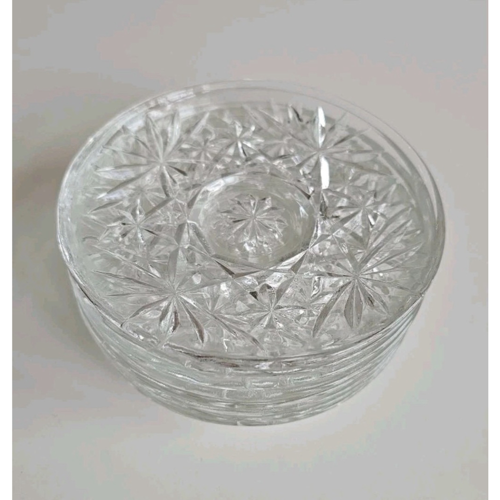 Anchor Hocking EAPC Star of David Crystal Coasters – Set of 8 – 4.38 inches